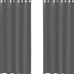 VIDAXL - Rideaux en voile avec œillets 2 pcs gris foncé 140x225 cm