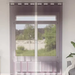 VIDAXL - Rideaux en voile avec œillets 2 pcs violet 140x260 cm