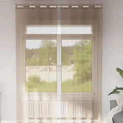 VIDAXL - Rideaux en voile avec œillets 2 pcs marron clair