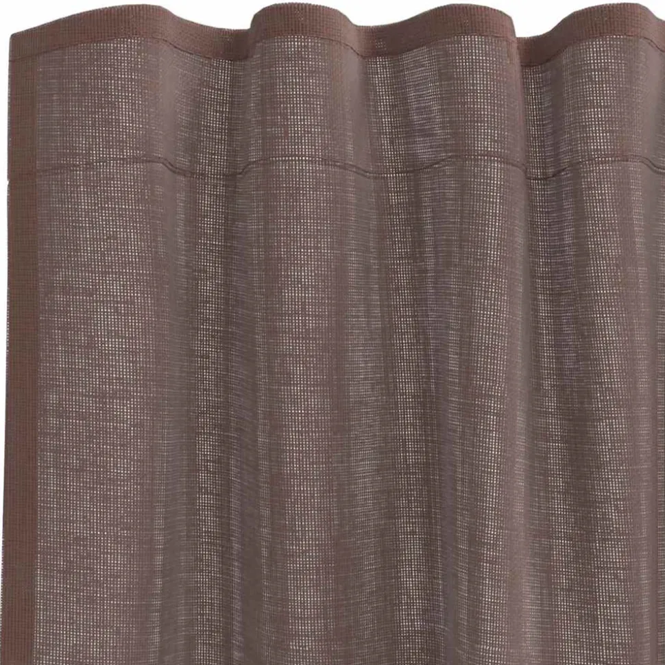 VIDAXL - Rideaux en voile avec passe-tringles 2 pcs marron