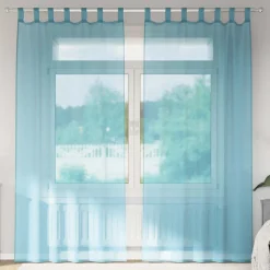 VIDAXL - Rideaux en voile avec passe-tringles 2 pcs turquoise
