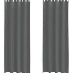 VIDAXL - Rideaux en voile avec œillets 2 pcs gris foncé 140x260 cm
