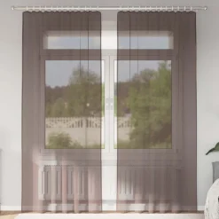 VIDAXL - Rideaux en voile avec passants 2 pcs marron