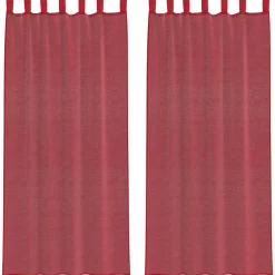 VIDAXL - Rideaux en voile avec boucles 2 pcs rouge bordeaux 140x245 cm