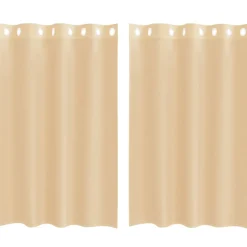 VIDAXL - Rideaux en voile avec œillets 2 pcs sable