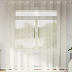VIDAXL - Rideaux en voile avec œillets 2 pcs crème 140x225 cm