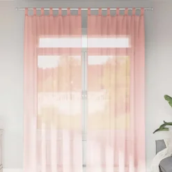 VIDAXL - Rideaux en voile avec passe-tringles 2 pcs rose
