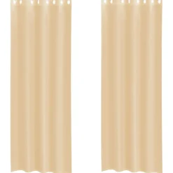 VIDAXL - Rideaux en voile avec œillets 2 pcs sable