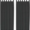 VIDAXL - Rideaux en voile avec passants 2 pcs noir