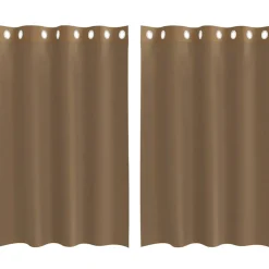 VIDAXL - Rideaux en voile avec œillets 2 pcs marron clair