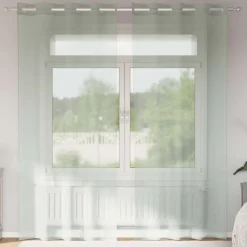 VIDAXL - Rideaux en voile avec œillets 2 pcs gris clair 140x225 cm