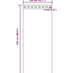 VIDAXL - Rideaux en voile avec œillets 2 pcs violet 140x225 cm
