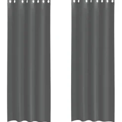 VIDAXL - Rideaux en voile avec œillets 2 pcs gris foncé 140x300 cm
