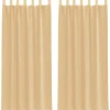 VIDAXL - Rideaux en voile avec passe-tringles 2 pcs sable