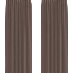 VIDAXL - Rideaux en voile avec passants 2 pcs marron
