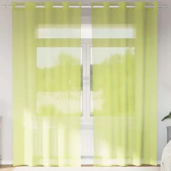 VIDAXL - Rideaux en voile avec œillets 2 pcs vert pomme 140x225 cm
