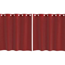 VIDAXL - Rideaux en voile avec œillets 2 pcs rouge bordeaux