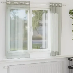 VIDAXL - Rideaux en voile avec œillets 2 pcs gris clair 140x175 cm