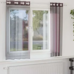 VIDAXL - Rideaux en voile avec œillets 2 pcs violet 140x175 cm