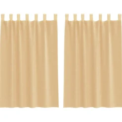 VIDAXL - Rideaux en voile avec passe-tringles 2 pcs sable