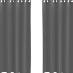 VIDAXL - Rideaux en voile avec œillets 2 pcs gris foncé 140x245 cm
