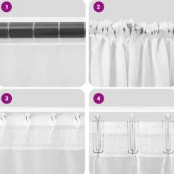 VIDAXL - Rideaux en voile avec passe-tringles 2 pcs blanc