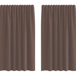 VIDAXL - Rideaux en voile avec passe-tringles 2 pcs marron