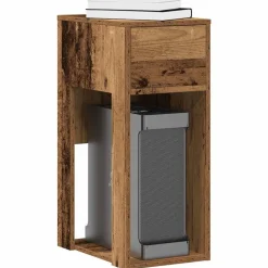 VIDAXL - Support de tour d'ordinateur avec tiroir vieux bois 30x44x74 cm