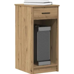 VIDAXL - Support de tour d'ordinateur tiroir chêne artisanal 35x45x77 cm