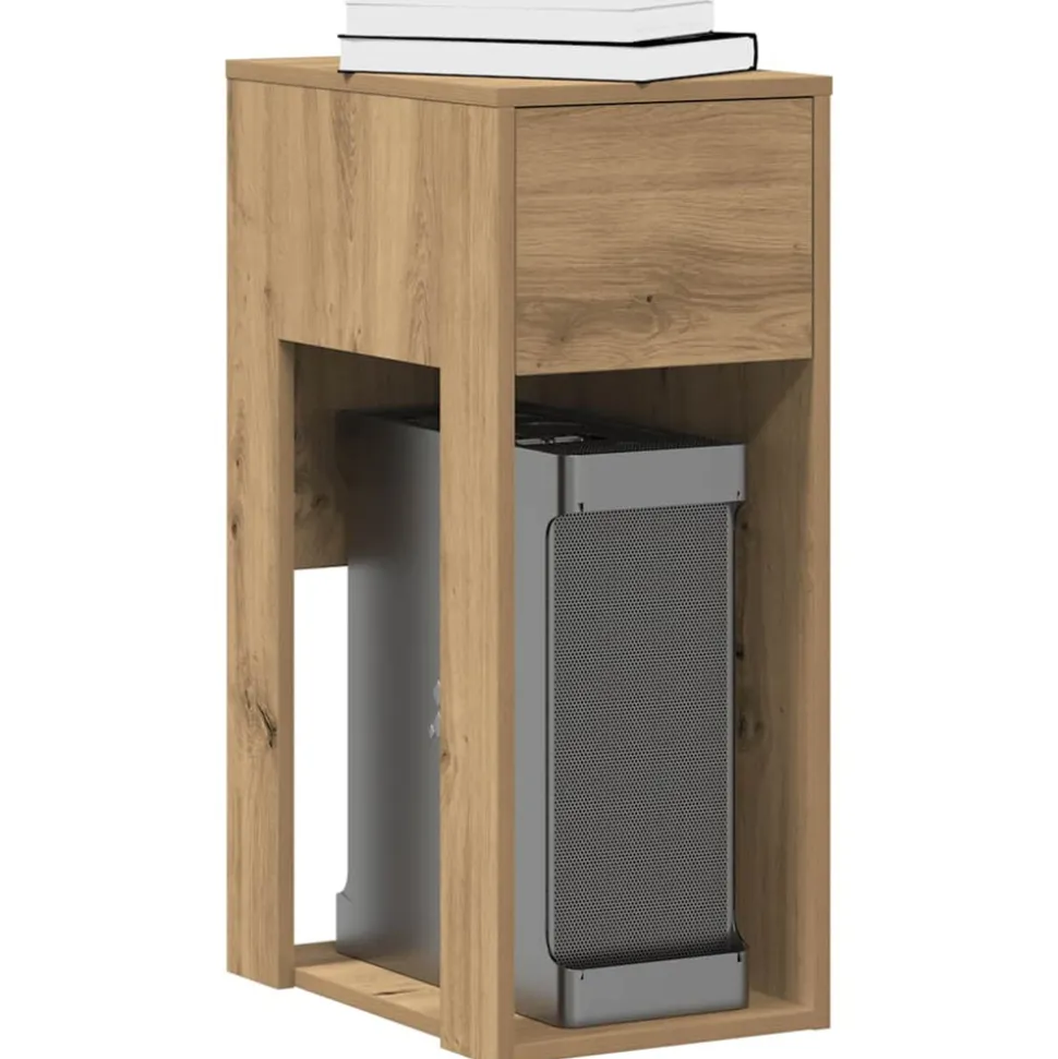 VIDAXL - Support de tour d'ordinateur tiroir chêne artisanal 30x44x74 cm