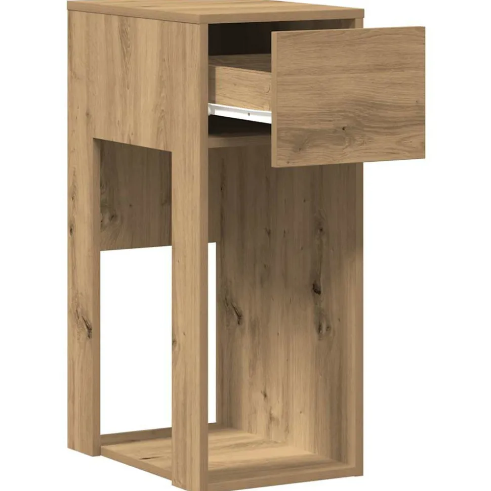 VIDAXL - Support de tour d'ordinateur tiroir chêne artisanal 30x44x74 cm