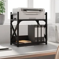 VIDAXL - Support d'imprimante 2 niveaux noir 40x20x40 cm
