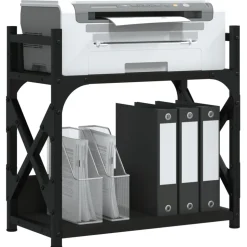 VIDAXL - Support d'imprimante 2 niveaux noir 40x20x40 cm