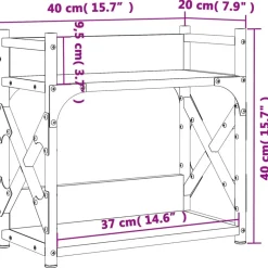 VIDAXL - Support d'imprimante 2 niveaux noir 40x20x40 cm