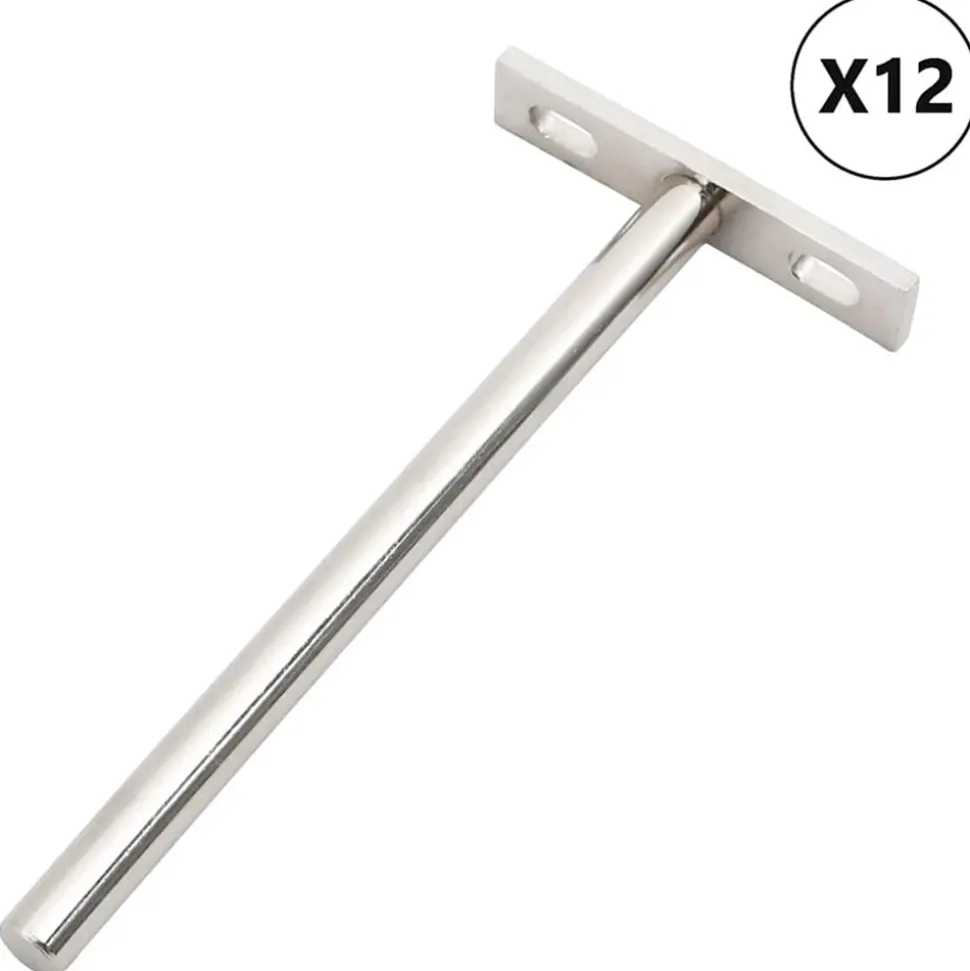 VIDAXL - Supports d'étagères flottantes 12pcs invisible acier au carbone