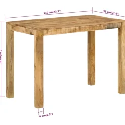 VIDAXL - Table à dîner 110x55x76 cm bois de manguier massif