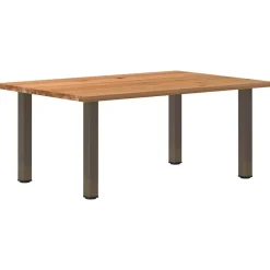 VIDAXL - Table à manger marron clair bois de chêne massif rectangulaire
