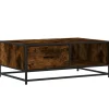 VIDAXL - Table basse chêne fumé 90x57x35 cm bois d'ingénierie et métal