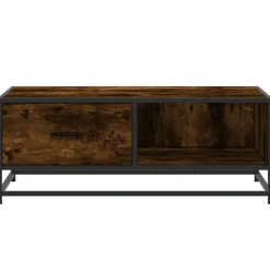 VIDAXL - Table basse chêne fumé 90x57x35 cm bois d'ingénierie et métal