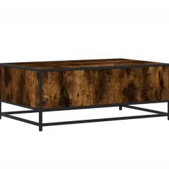 VIDAXL - Table basse chêne fumé 90x57x35 cm bois d'ingénierie et métal