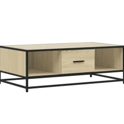 VIDAXL - Table basse chêne sonoma 100x57x35cm bois d'ingénierie et métal
