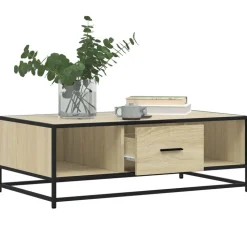 VIDAXL - Table basse chêne sonoma 100x57x35cm bois d'ingénierie et métal