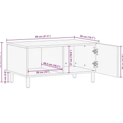 VIDAXL - Table basse marron 80x50x40 cm bois de manguier massif