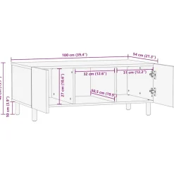 VIDAXL - Table basse marron 100x54x40 cm bois massif de manguier