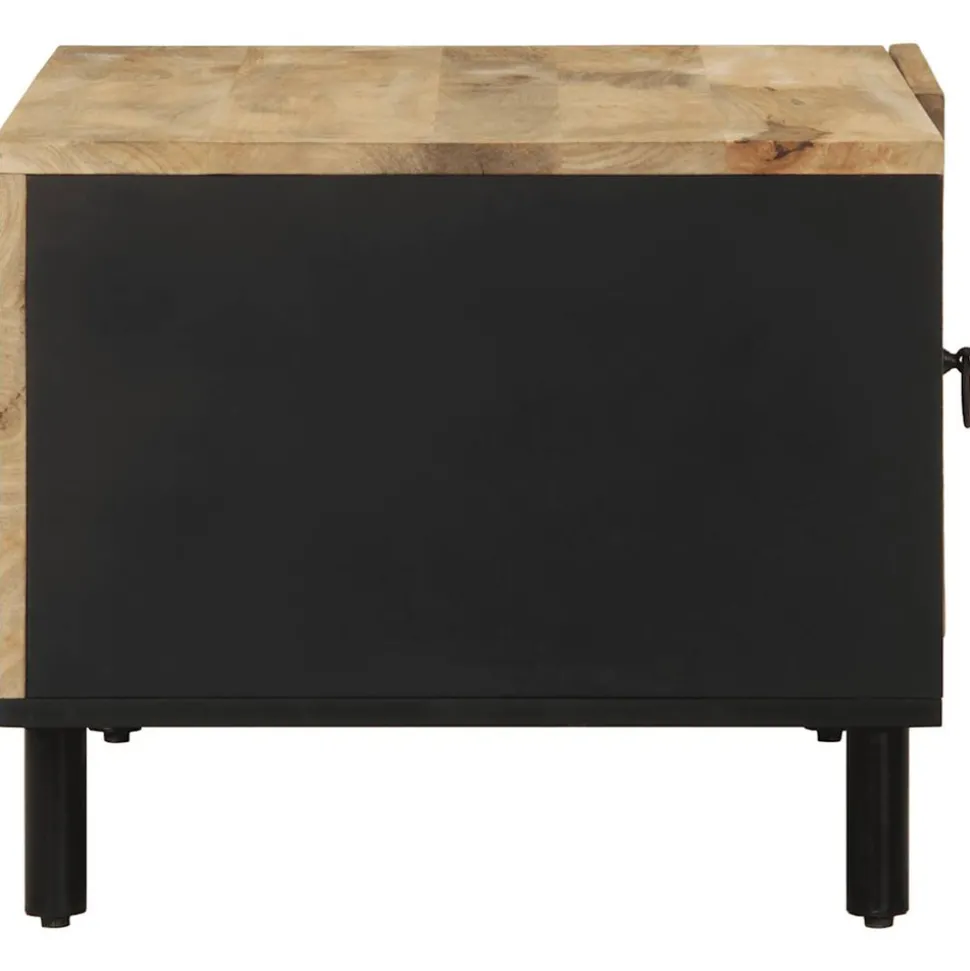 VIDAXL - Table basse noir 80x50x40 cm bois de manguier massif brut