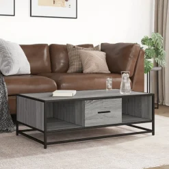 VIDAXL - Table basse sonoma gris 100x57x35 cm bois d'ingénierie et métal