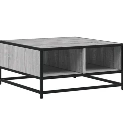 VIDAXL - Table basse sonoma gris 60,5x60,5x30 cm bois d'ingénierie/métal