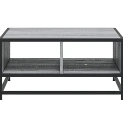 VIDAXL - Table basse sonoma gris 60,5x60,5x30 cm bois d'ingénierie/métal