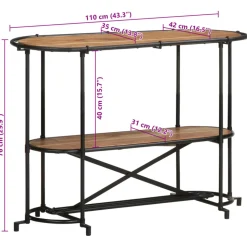 VIDAXL - Table console 110x42x76 cm bois massif d'acacia
