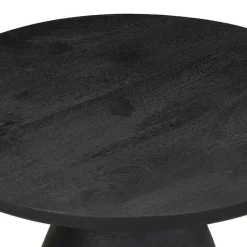 VIDAXL - Table d'appoint noir ø50x40 cm bois de manguier massif